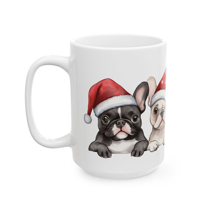 Festive French Bulldog Ceramic Mug