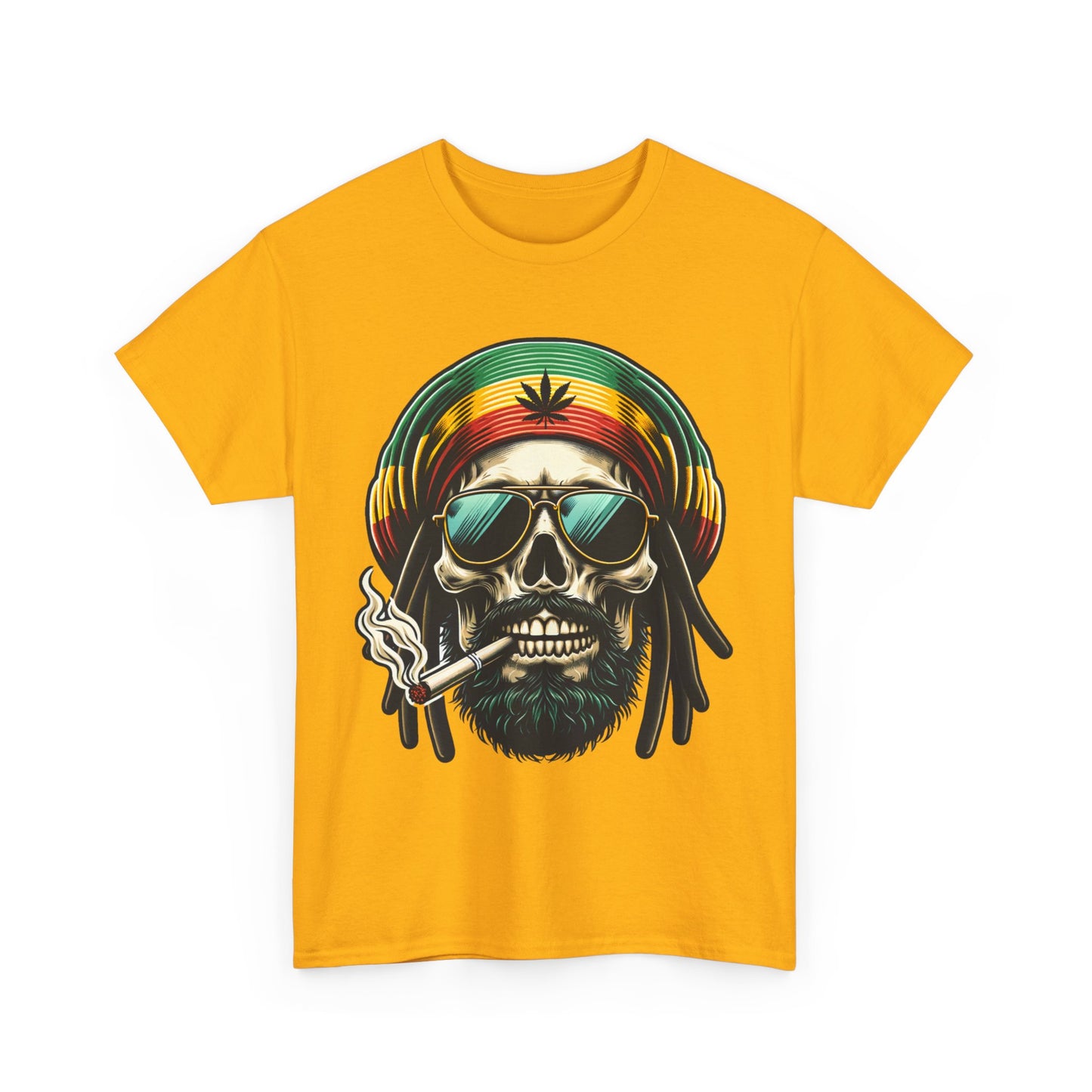 Ganja Skull Graphic Heavy Cotton Tee