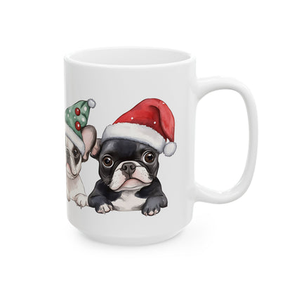 Festive French Bulldog Ceramic Mug