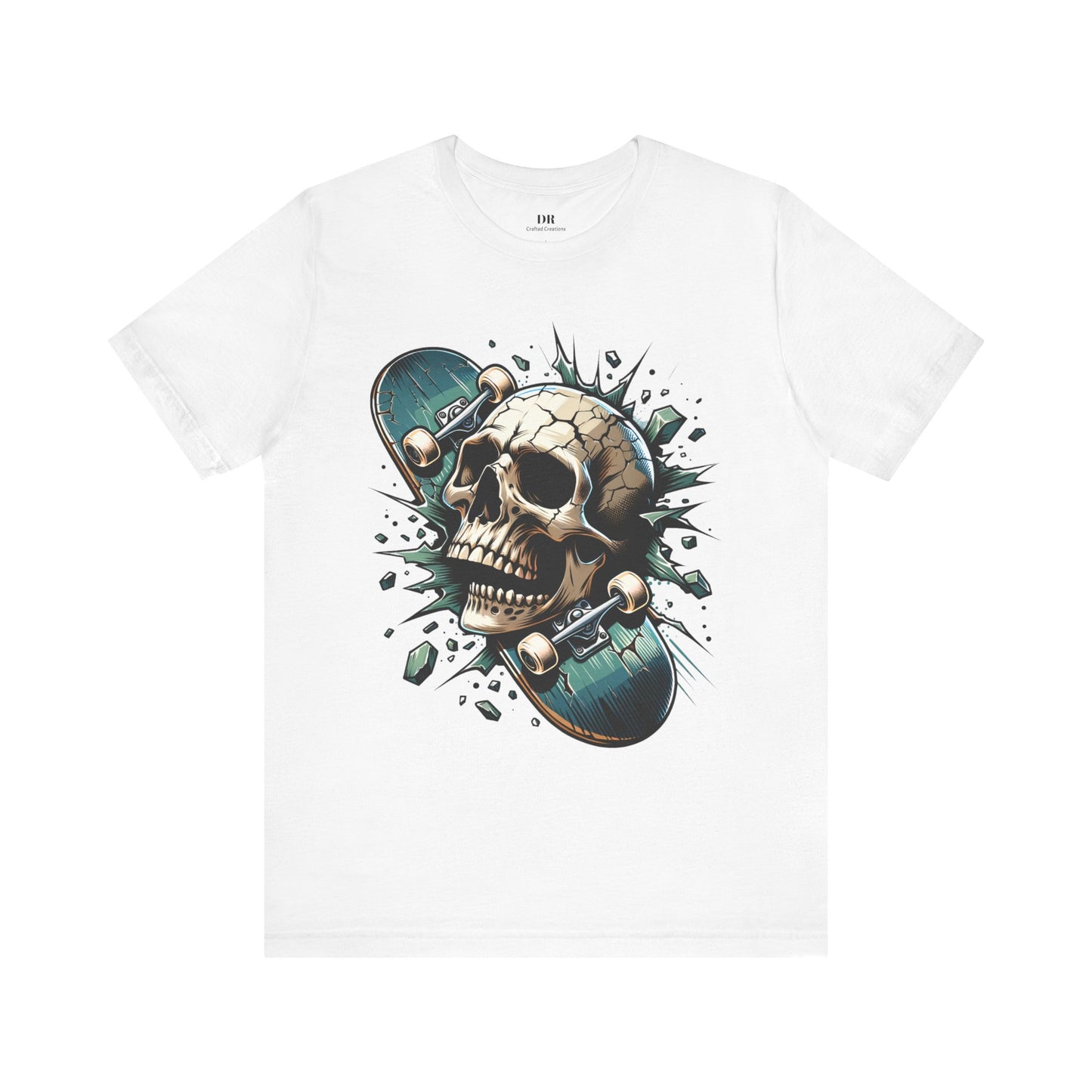 Skull Skateboard Graphic Tee – Edgy Casual Wear for Skate Enthusiasts