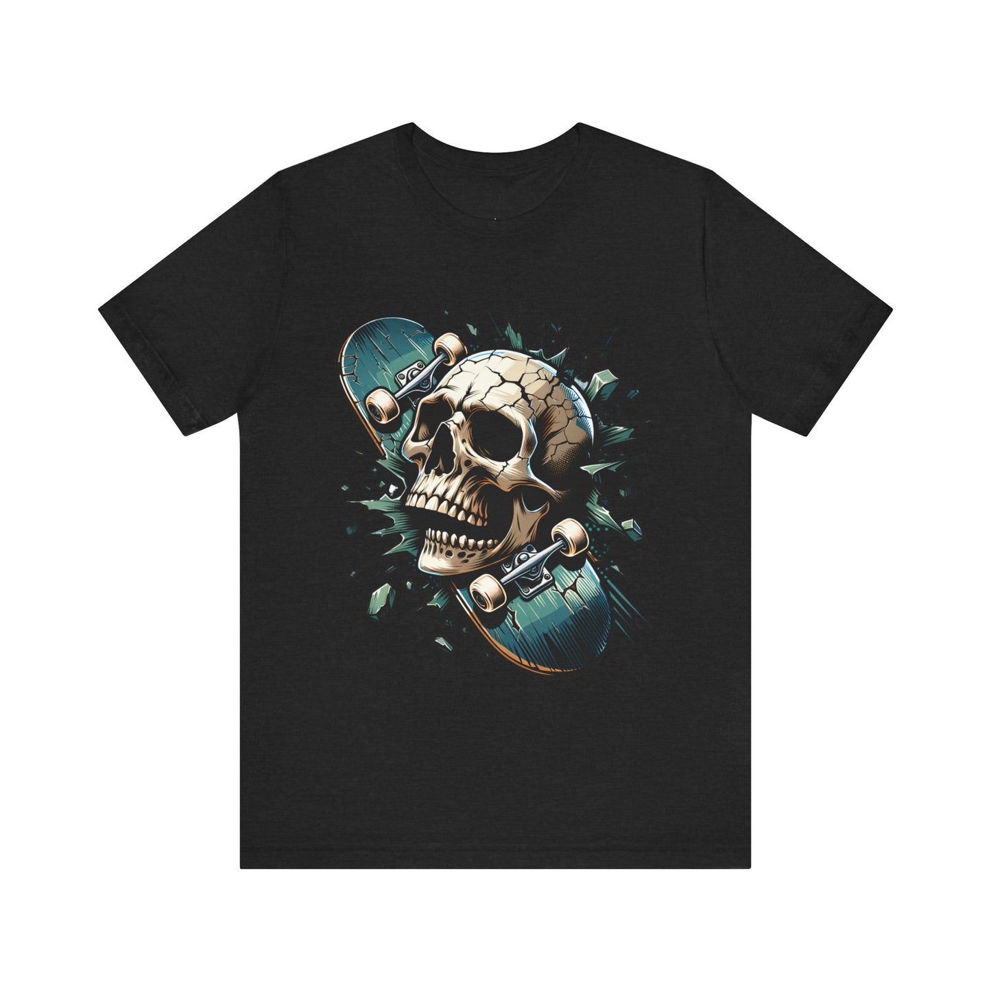 Skull Skateboard Graphic Tee – Edgy Casual Wear for Skate Enthusiasts