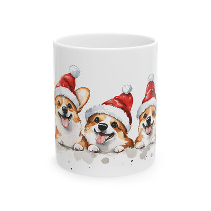 Festive Corgi Ceramic Mug
