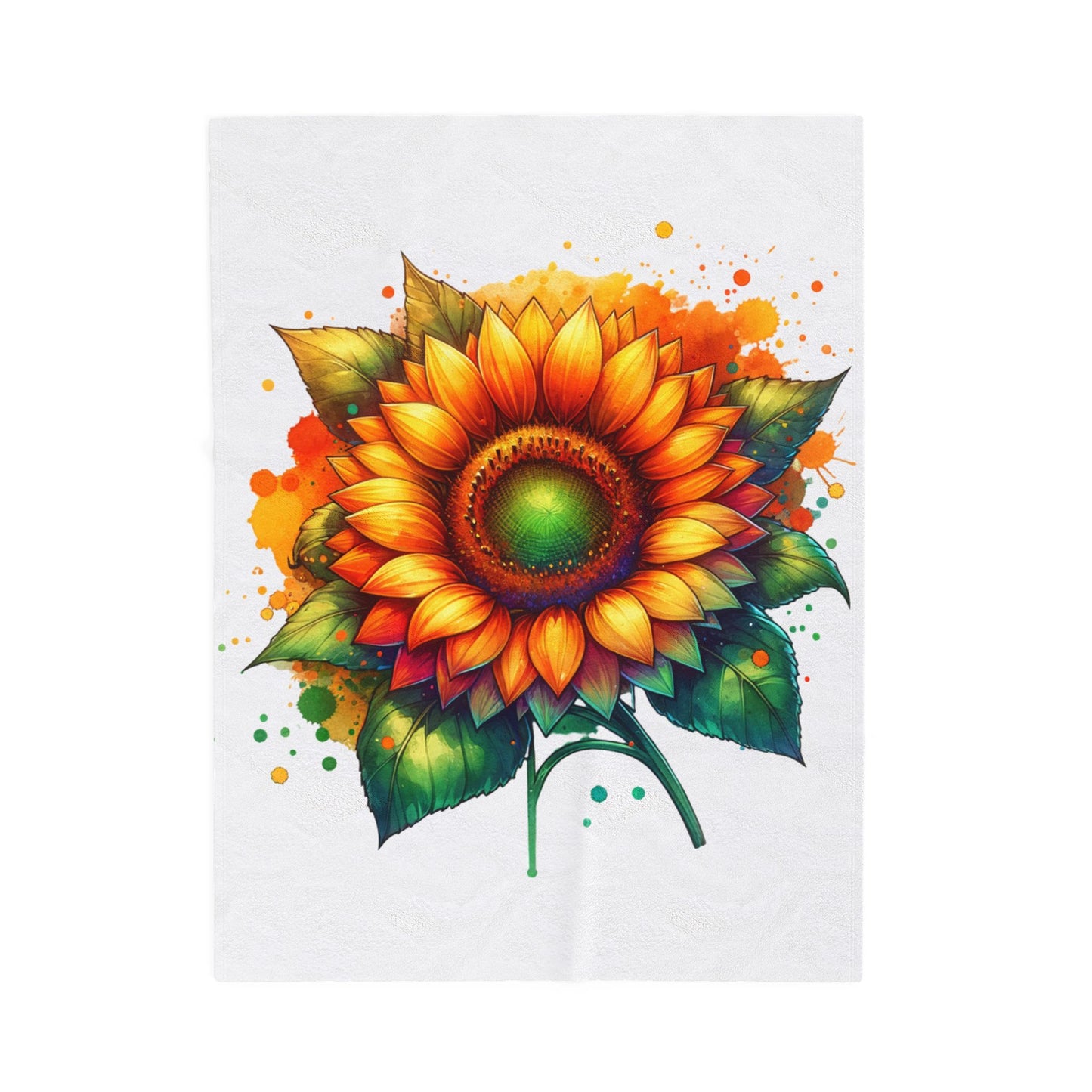 Sunflower Velveteen Plush Blanket - Cozy Floral Throw for Home Decor