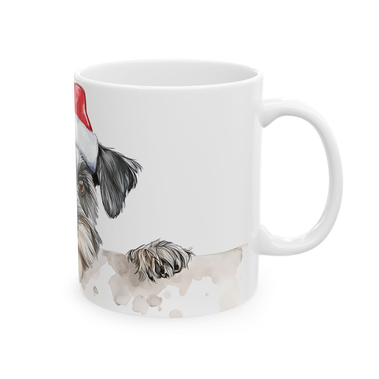 Festive Miniature Schnauzer Ceramic Mug