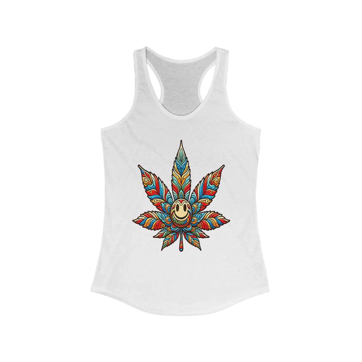 Psychedelic Leaf Women's Racerback Tank Top