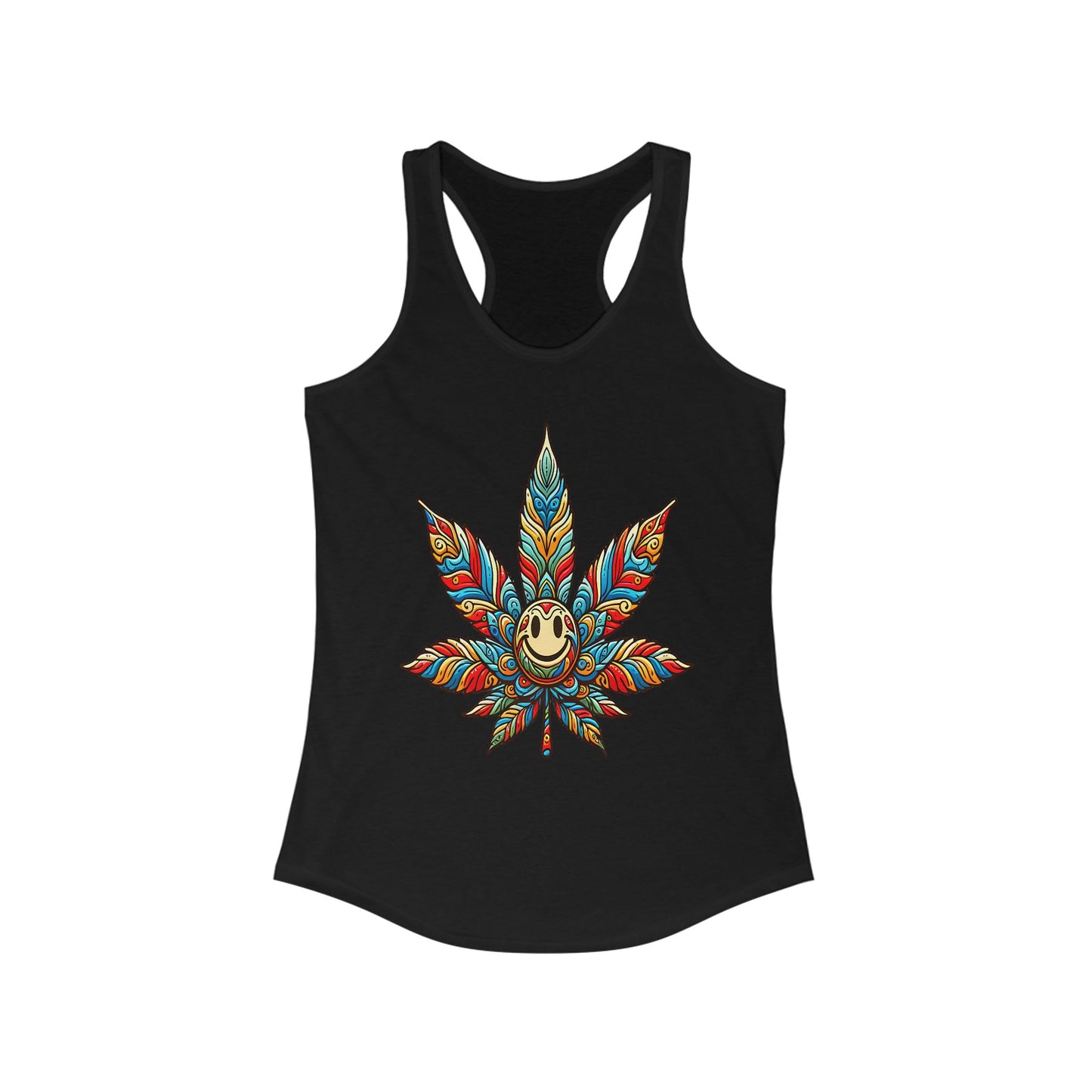 Psychedelic Leaf Women's Racerback Tank Top